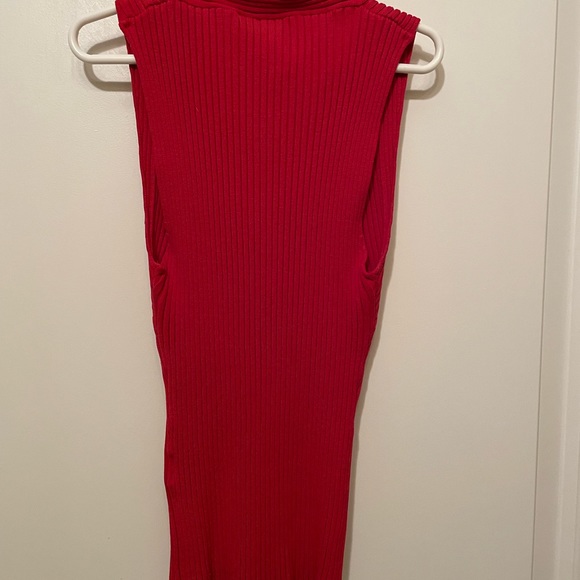 Red Ribbed Mid-drift Tank - Picture 3 of 5